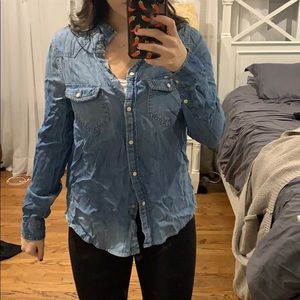 Denim button down